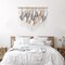 Large Macramé Wall Hanging – Boho Woven Tapestry, Handmade Leaf & Feather Design, Modern Bohemian Wall Art for Apartment, Dorm, Living Room, Bedroom, or Nursery, 39" W x 29.5" L